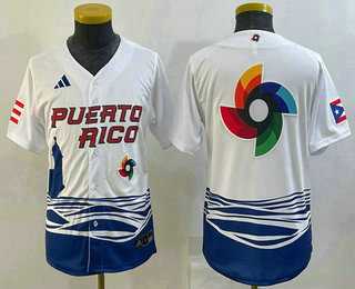 Youth Puerto Rico Baseball Big Logo White 2023 World Baseball Classic Stitched Jerseys->2023 world baseball classic->MLB Jersey